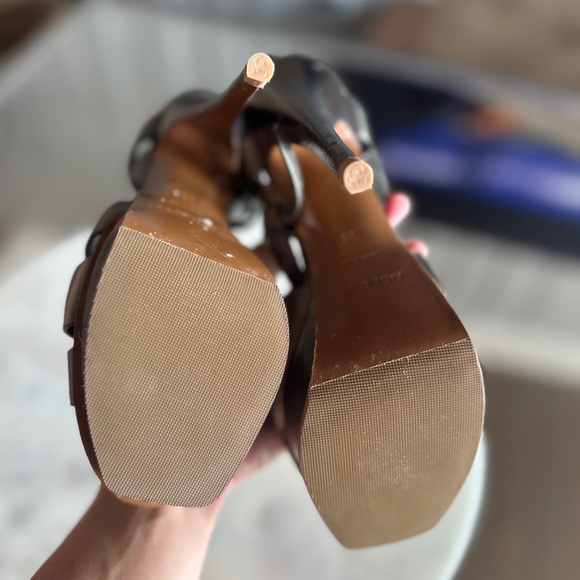Ysl Saint Laurent Metallic Leather Tribute Sandals 36 - Picture 14 of 15